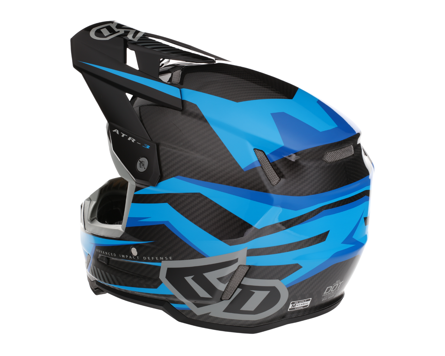 6D ATR-3 RIVAL GLOSS CYAN BLUE HELMET