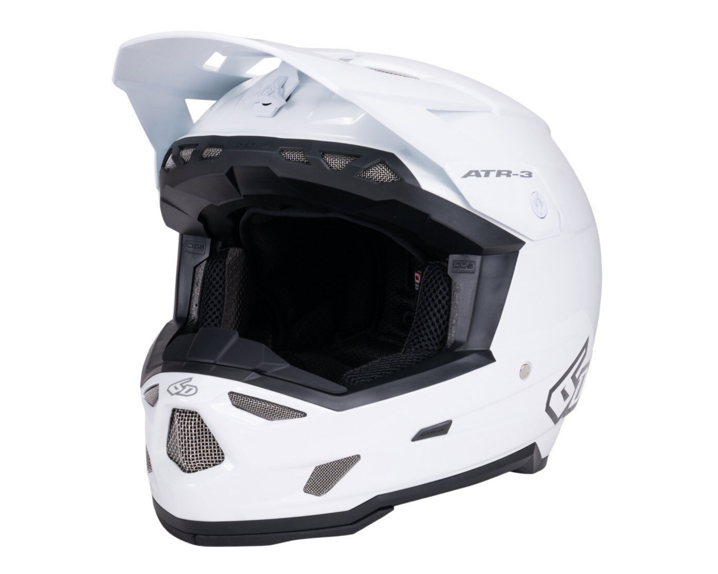 6D ATR-3 SOLID GLOSS WHITE YOUTH HELMET
