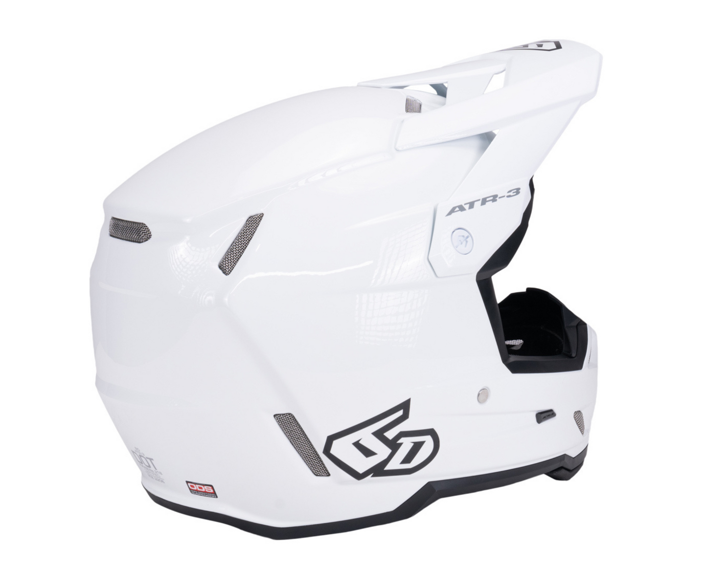 6D ATR-3 SOLID GLOSS WHITE YOUTH HELMET