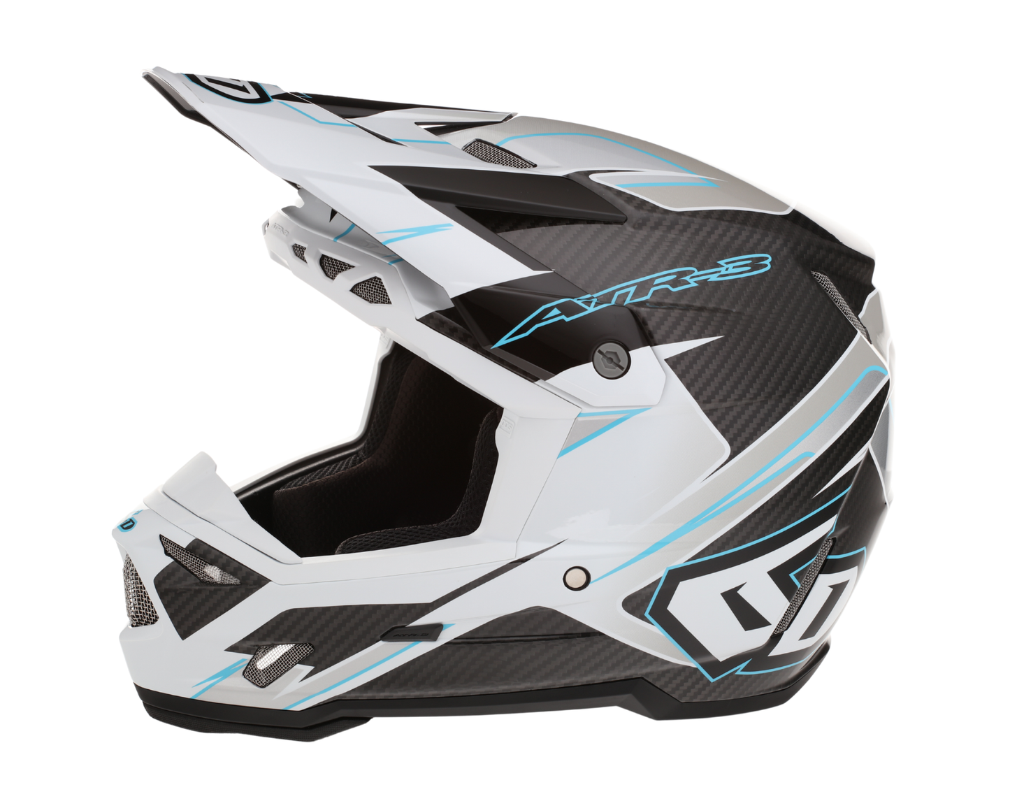 6D ATR-3 REFLEX GLOSS WHITE CYAN HELMET
