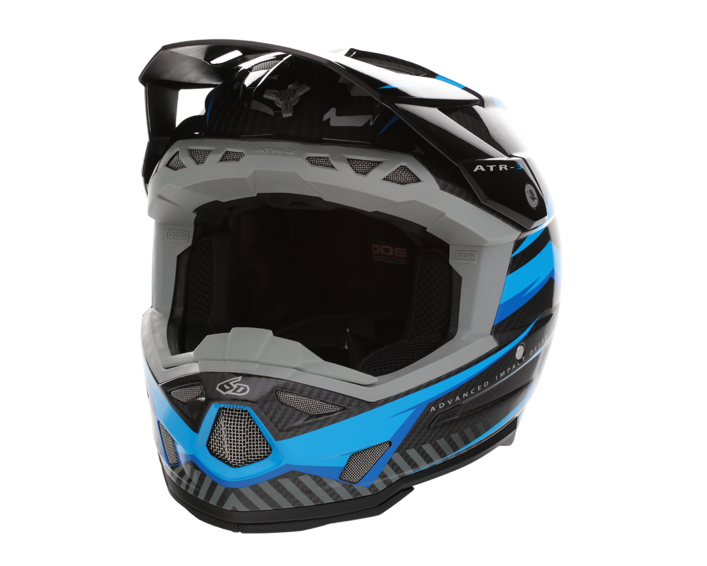 6D ATR-3 RIVAL GLOSS CYAN BLUE HELMET