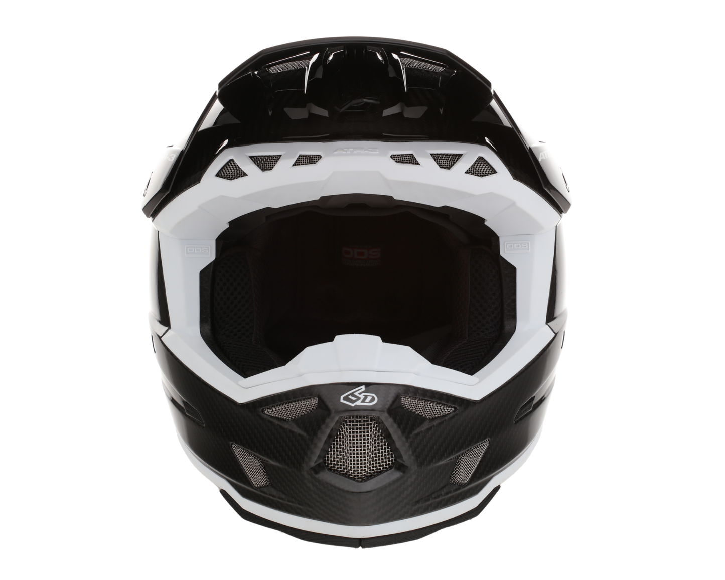 6D ATR-3 SOLID GLOSS BLACK/WHITE HELMET