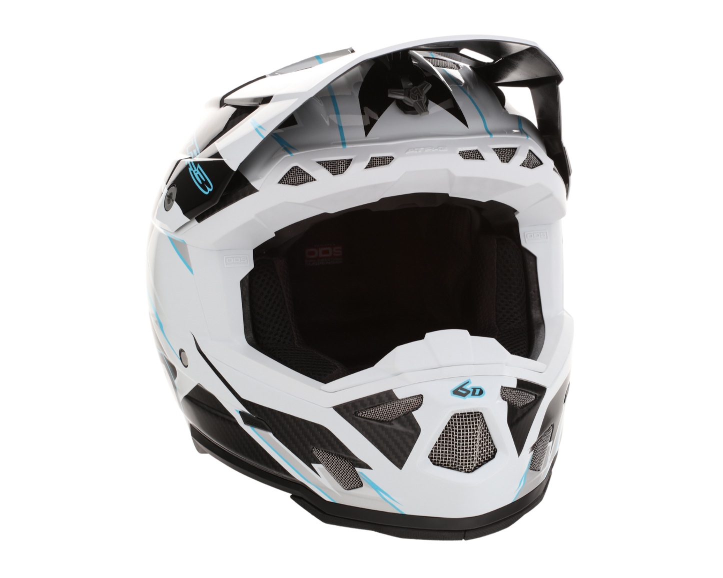 6D ATR-3 REFLEX GLOSS WHITE CYAN HELMET