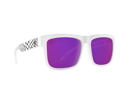 SPY DISCORD SLAYCO MATTE WHITE HAPPY BRONZE PURPLE SPECTRA MIRROR SUNGLASSES