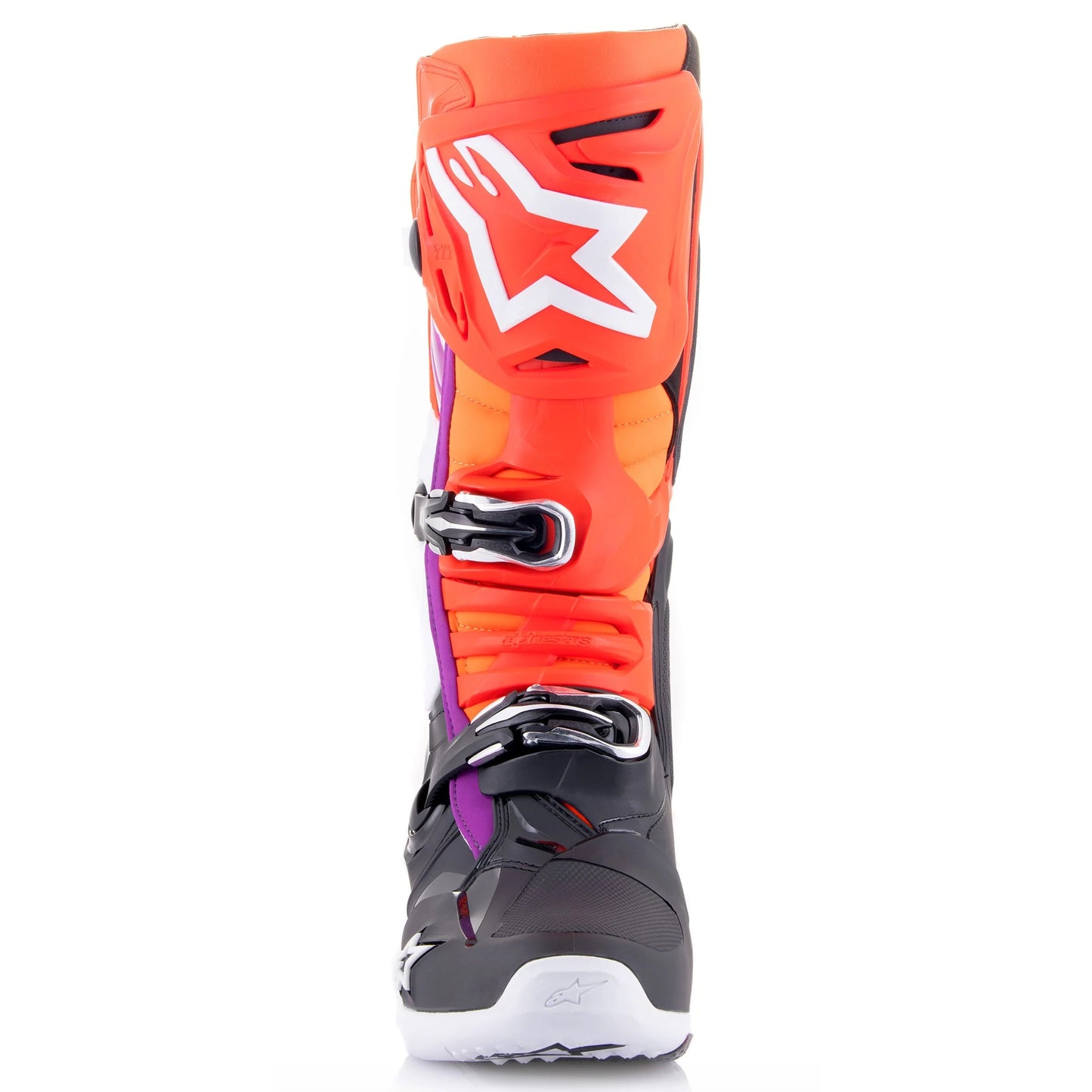 ALPINESTARS 2025 TECH 10 BLACK/RED/FLURO ORANGE/FLURO WHITE BOOTS