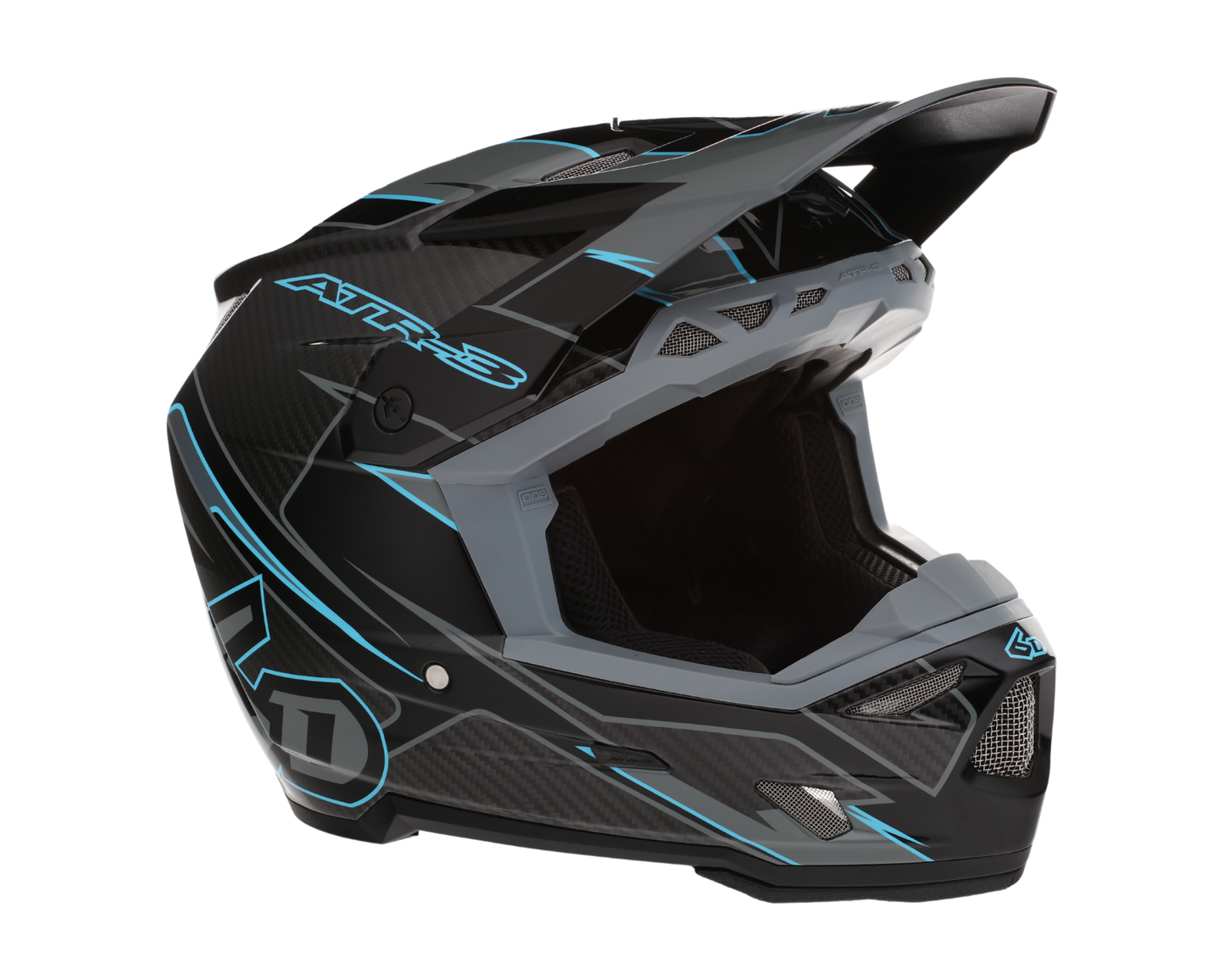 6D ATR-3 REFLEX GLOSS BLACK CYAN HELMET