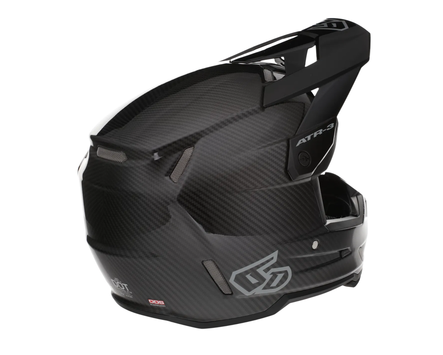 6D ATR-3 SOLID GLOSS BLACK CARBON HELMET