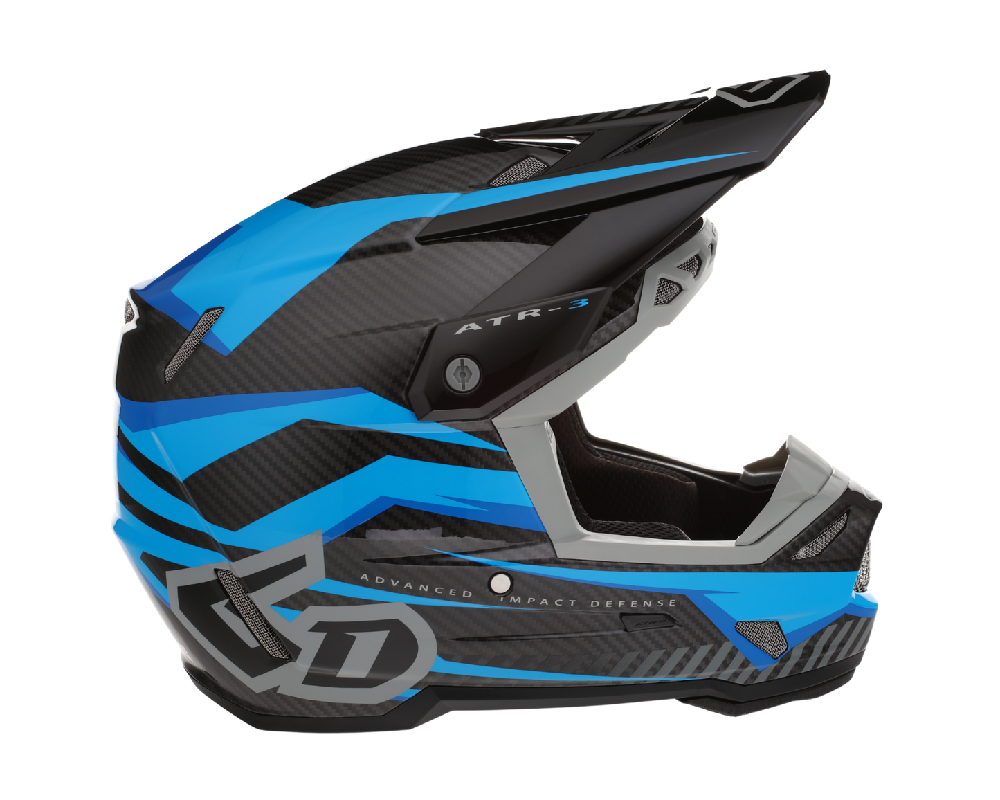 6D ATR-3 RIVAL GLOSS CYAN BLUE HELMET