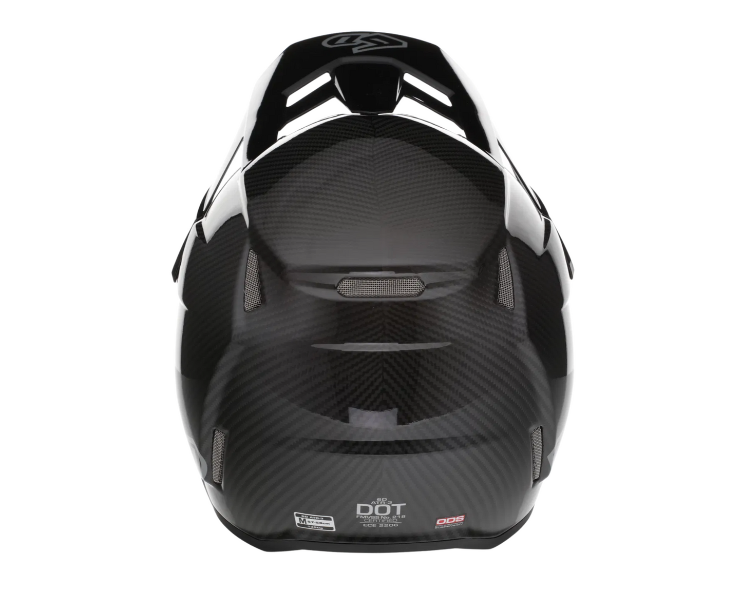 6D ATR-3 SOLID GLOSS BLACK CARBON HELMET