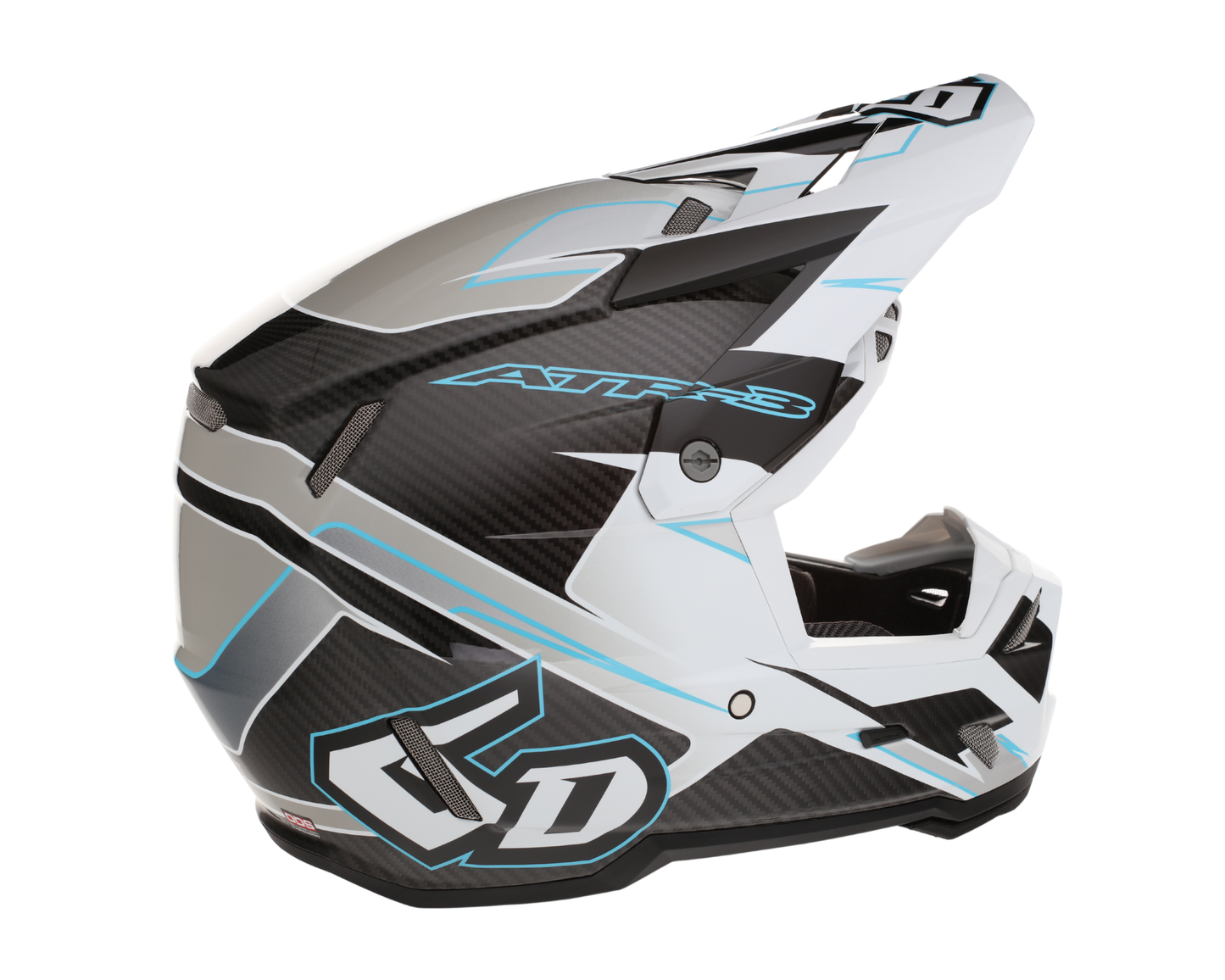 6D ATR-3 REFLEX GLOSS WHITE CYAN HELMET