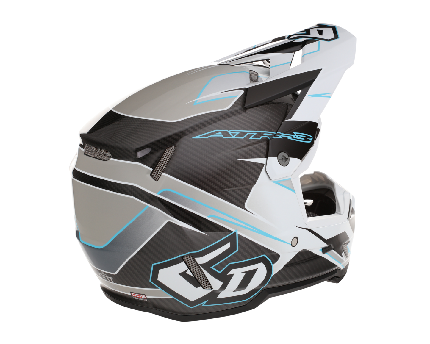 6D ATR-3 REFLEX GLOSS WHITE CYAN HELMET
