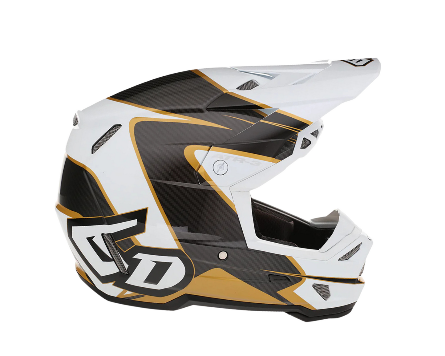 6D ATR-3 WAVE GLOSS GOLD/WHITE YOUTH HELMET