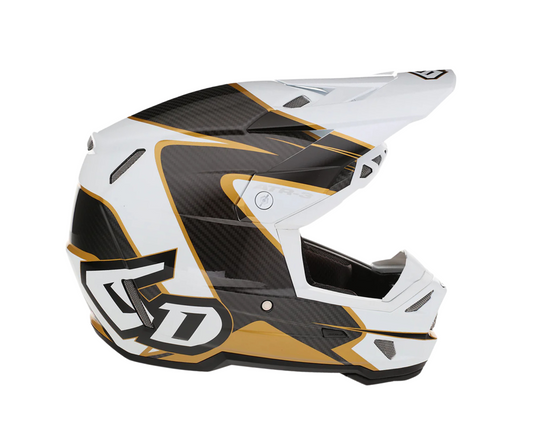 6D ATR-3 WAVE GLOSS GOLD/WHITE YOUTH HELMET