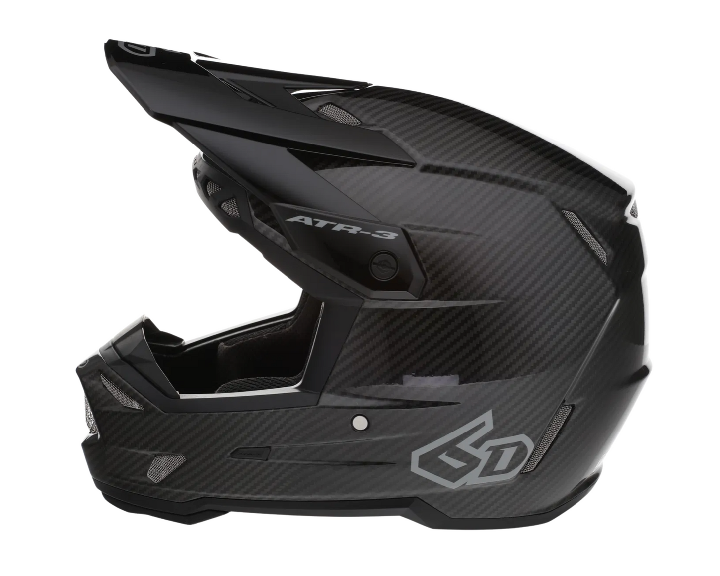 6D ATR-3 SOLID GLOSS BLACK CARBON HELMET