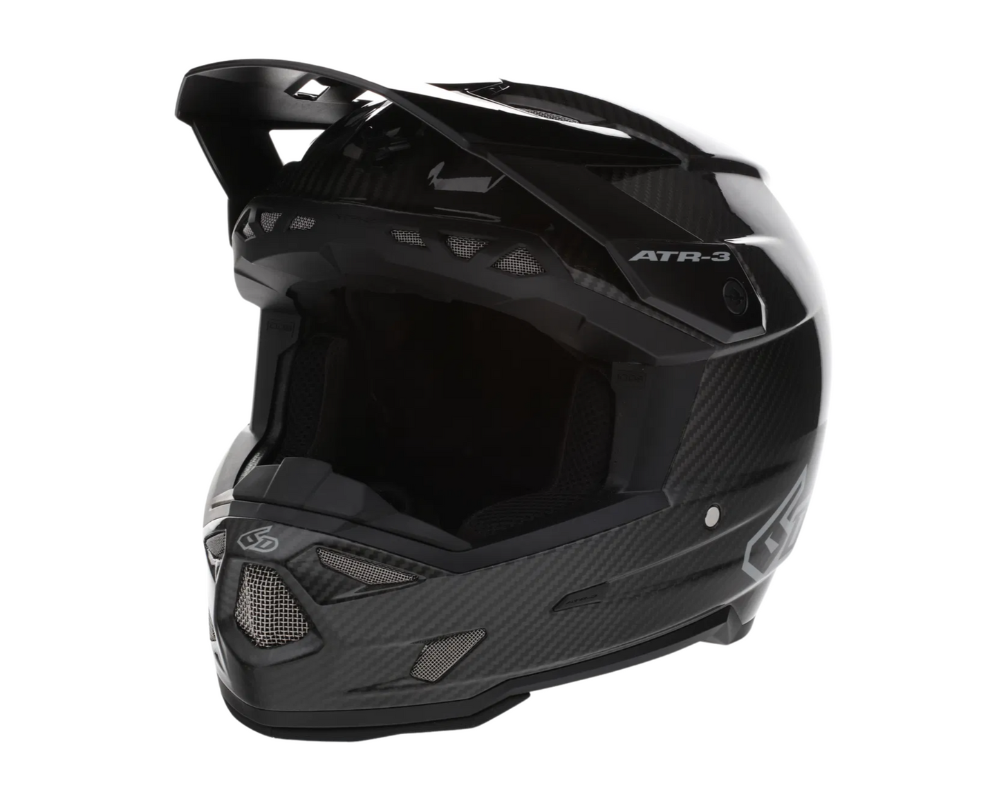 6D ATR-3 SOLID GLOSS BLACK CARBON HELMET