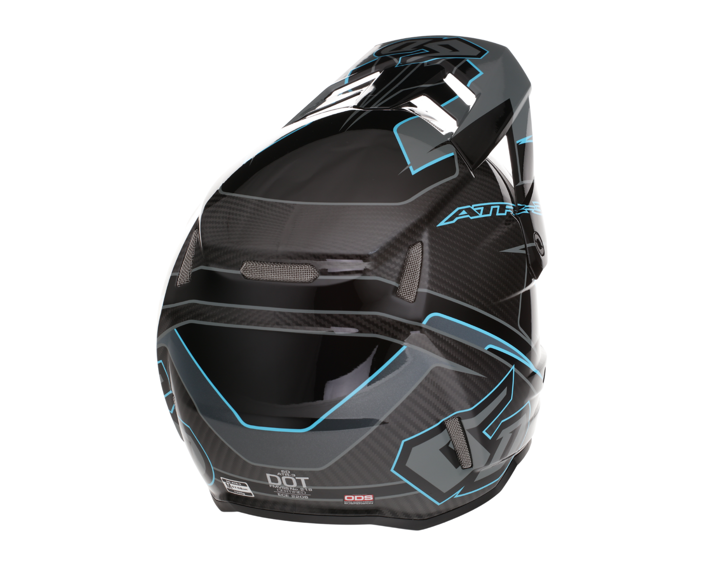 6D ATR-3 REFLEX GLOSS BLACK CYAN HELMET