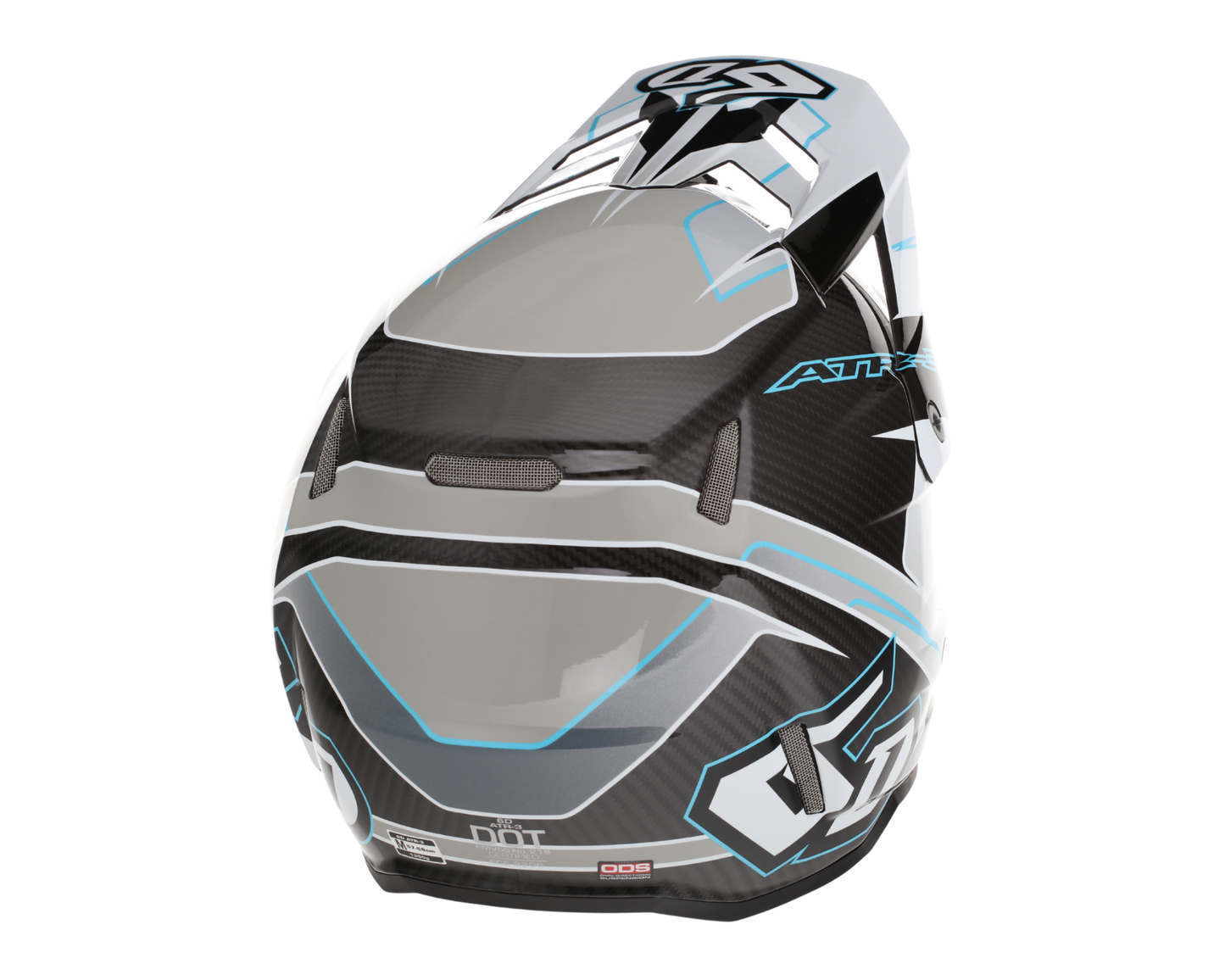 6D ATR-3 REFLEX GLOSS WHITE CYAN HELMET