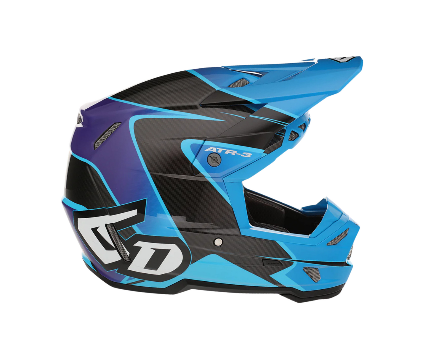 6D ATR-3 WAVE GLOSS CYAN/BLUE/PURPLE YOUTH HELMET