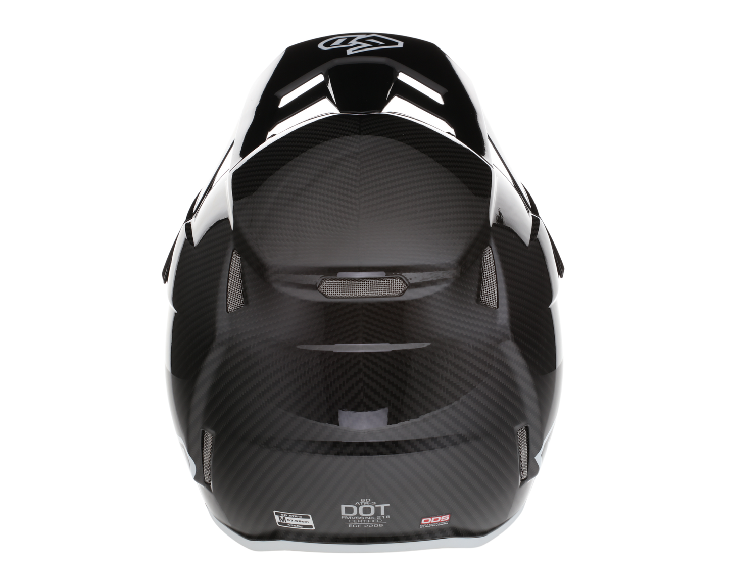 6D ATR-3 SOLID GLOSS BLACK/WHITE HELMET