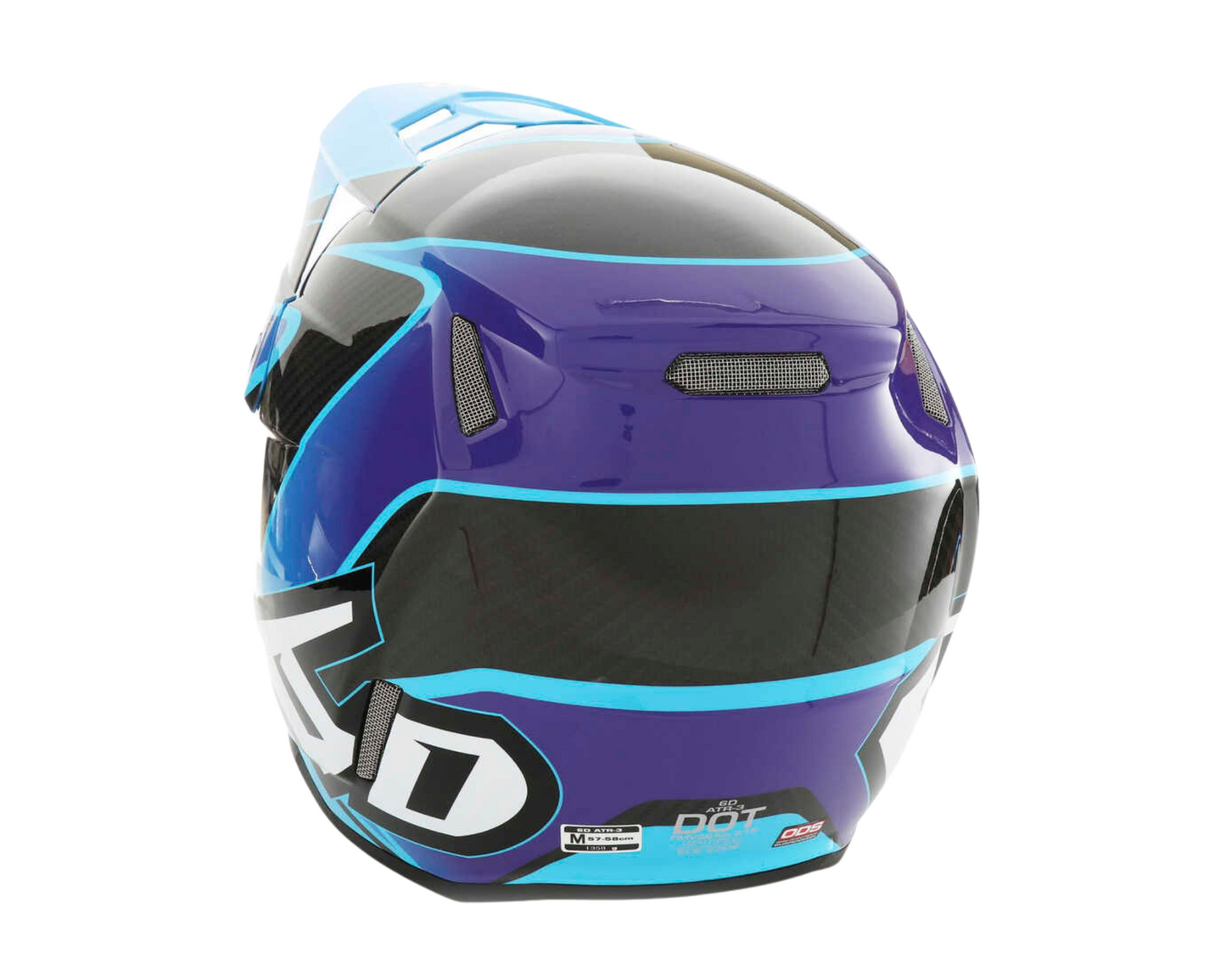 6D ATR-3 WAVE GLOSS CYAN/BLUE/PURPLE YOUTH HELMET