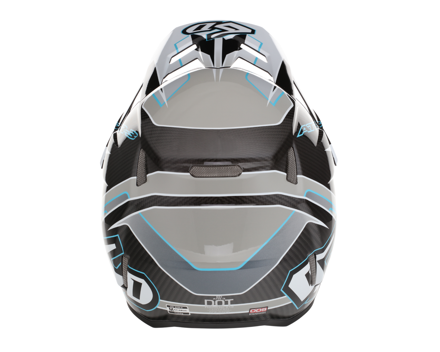 6D ATR-3 REFLEX GLOSS WHITE CYAN HELMET