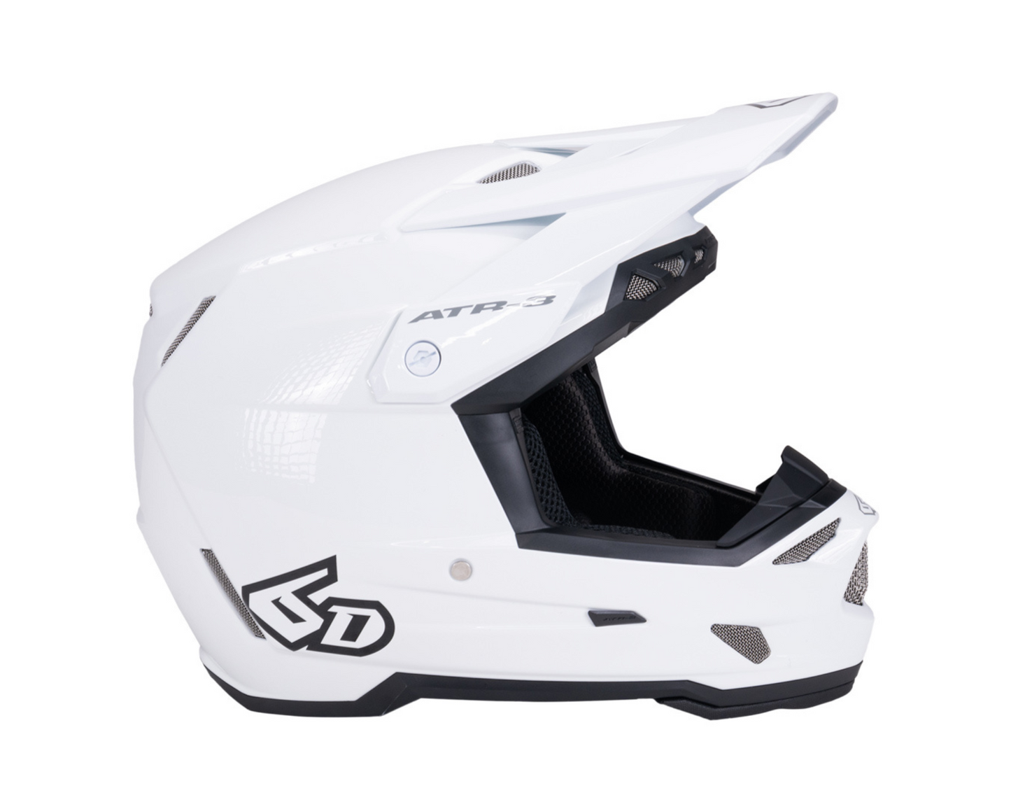 6D ATR-3 SOLID GLOSS WHITE YOUTH HELMET