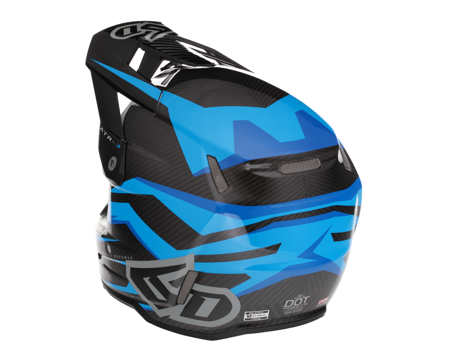 6D ATR-3 RIVAL GLOSS CYAN BLUE HELMET