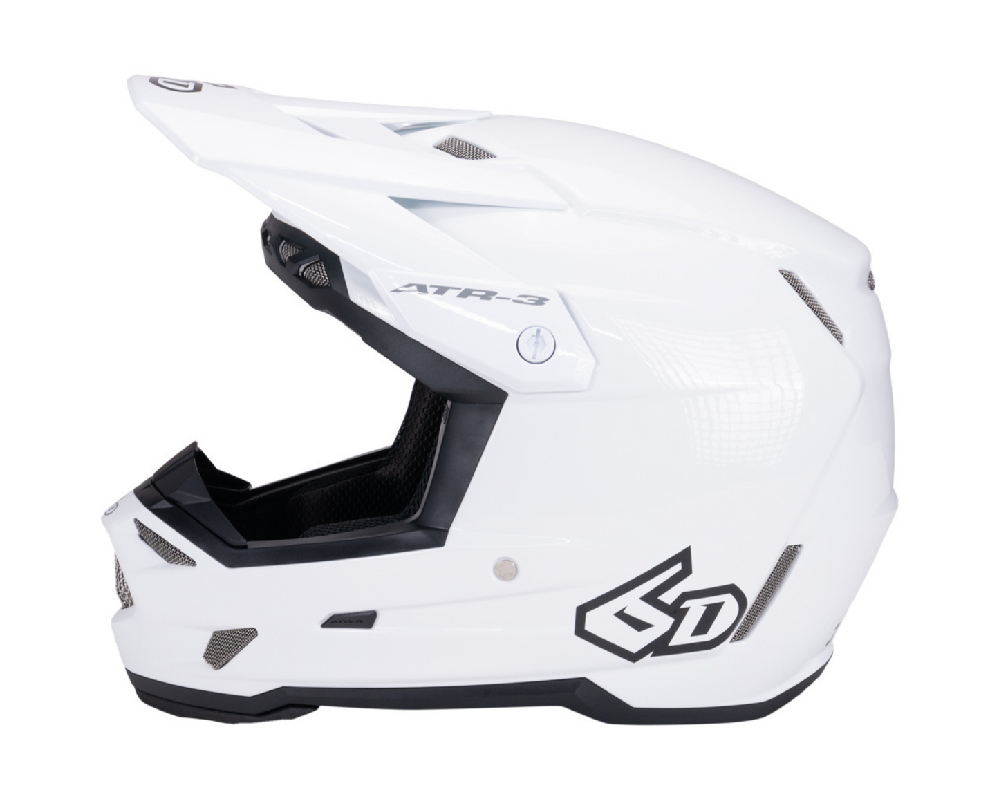 6D ATR-3 SOLID GLOSS WHITE YOUTH HELMET