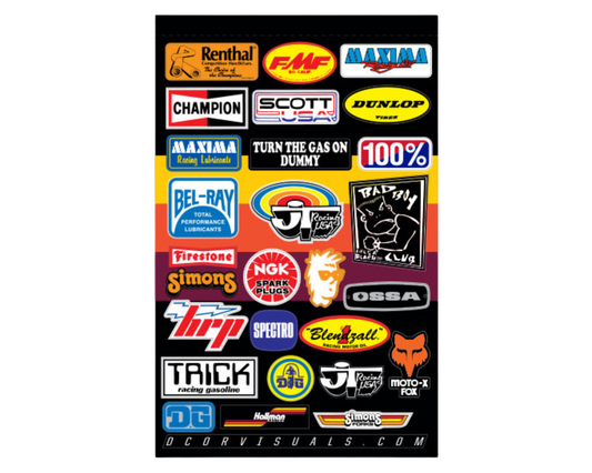 D'COR THROWBACK MX LOGO STICKER SHEET