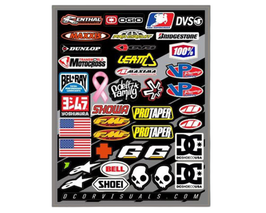 D'COR MX LOGO HELMET STICKER SHEET