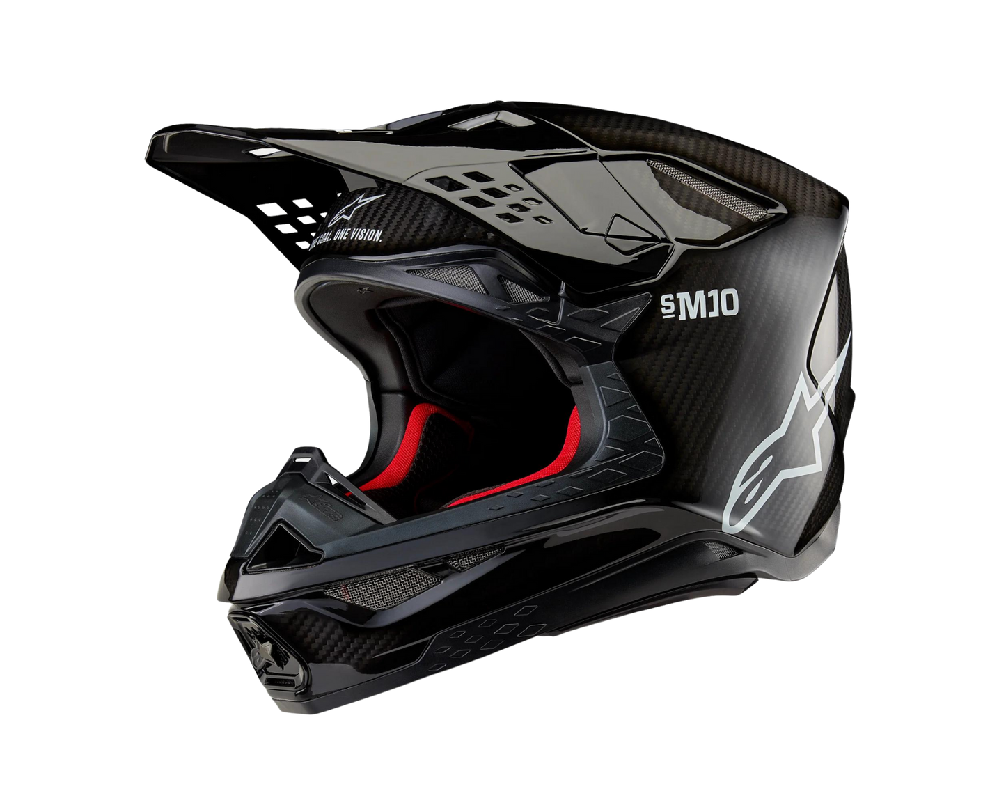 ALPINESTARS 2025 S-M10 SOLID BLACK CARBON HELMET