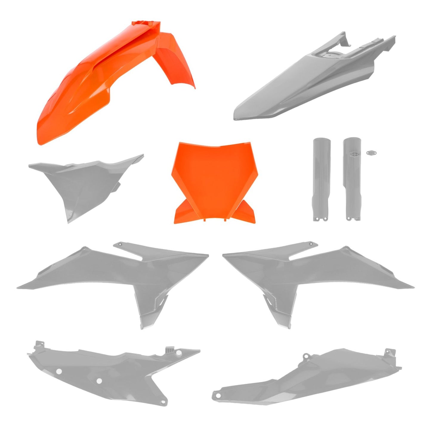ACERBIS KTM SX/SX-F/XC/XC-F 23-25 ORANGE/GREY HAWK [2025 SHAPE] PLASTICS KIT