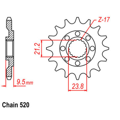 SUPERSPROX FRONT SPROCKET HONDA CRF450R 02-25 CRF450RX 17-25 CRF250R/CRF250RX 22-25