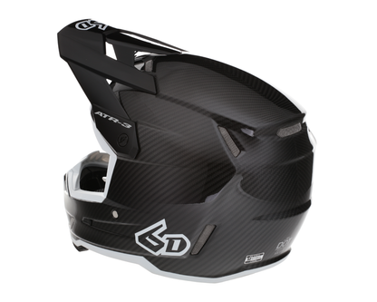 6D ATR-3 SOLID GLOSS BLACK/WHITE HELMET