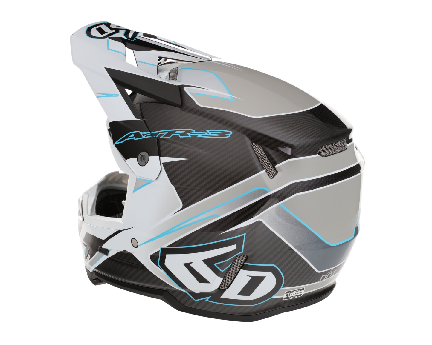 6D ATR-3 REFLEX GLOSS WHITE CYAN HELMET
