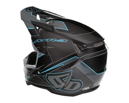 6D ATR-3 REFLEX GLOSS BLACK CYAN HELMET