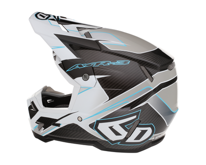 6D ATR-3 REFLEX GLOSS WHITE CYAN HELMET