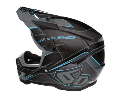 6D ATR-3 REFLEX GLOSS BLACK CYAN HELMET