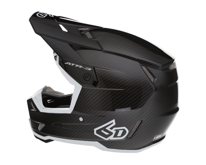 6D ATR-3 SOLID GLOSS BLACK/WHITE HELMET