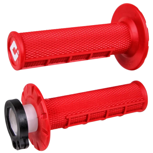 ODI HALF WAFFLE LOCK ON GRIPS 2T / 4T RED