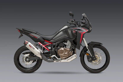 YOSHIMURA HONDA CRF1100L AFRICA TWIN 20-24 RS-12 STAINLESS STEEL SLIP-ON WITH CARBON END CAP