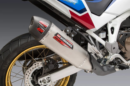 YOSHIMURA HONDA CRF1100L AFRICA TWIN 20-24 RS-12 STAINLESS STEEL SLIP-ON WITH CARBON END CAP