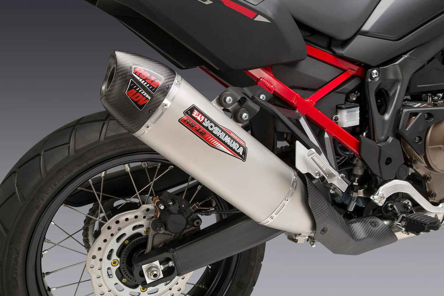 YOSHIMURA HONDA CRF1100L AFRICA TWIN 20-24 RS-12 STAINLESS STEEL SLIP-ON WITH CARBON END CAP