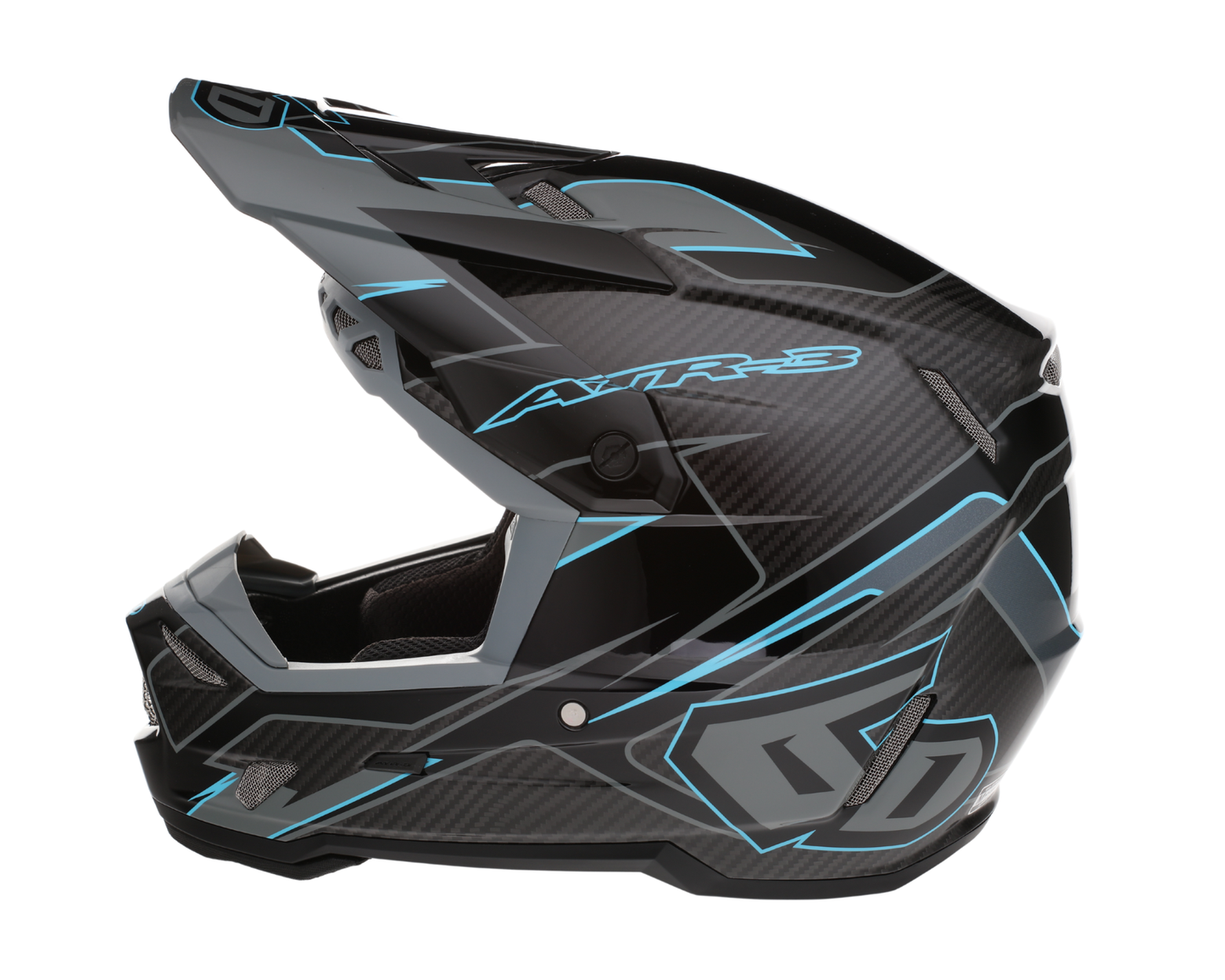 6D ATR-3 REFLEX GLOSS BLACK CYAN HELMET
