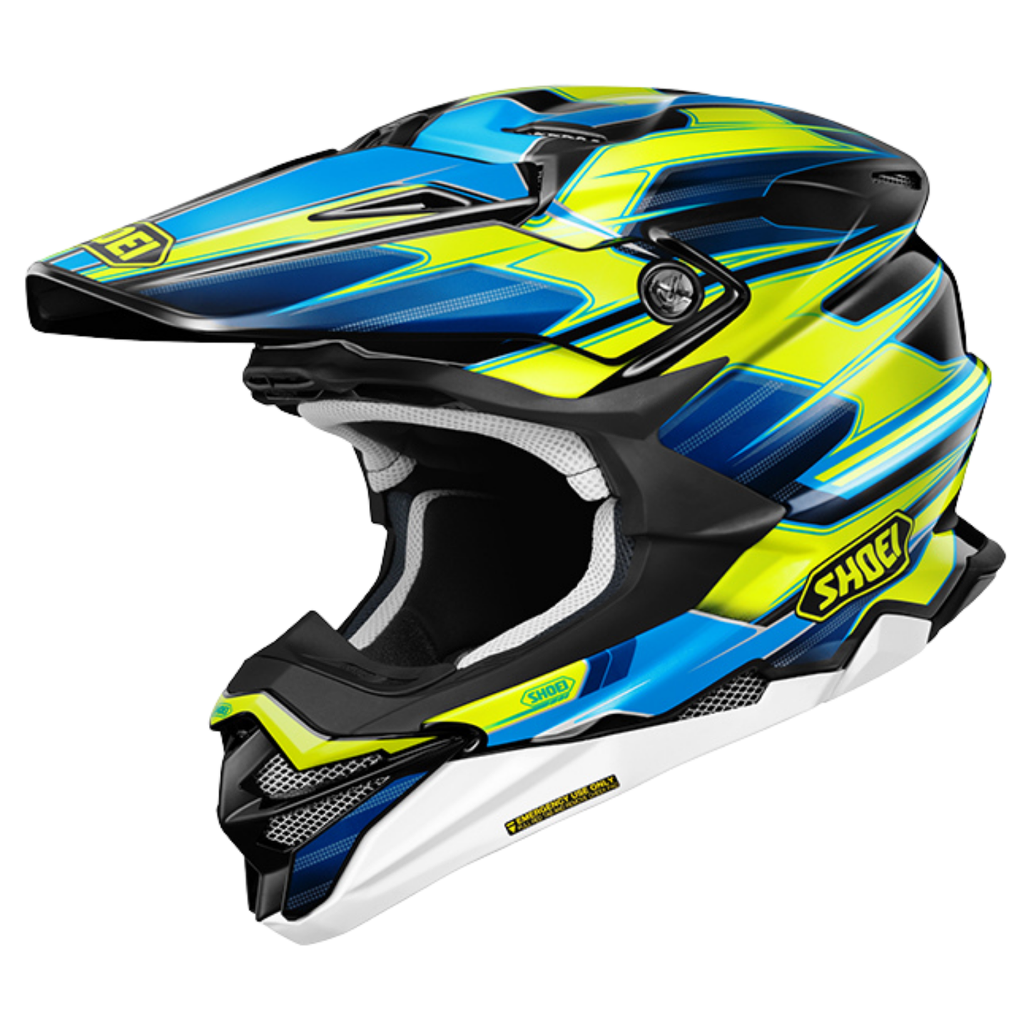 SHOEI VFX-WR06 SPARKLE TC-3 BLUE/YELLOW/WHITE HELMET