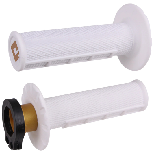 ODI HALF WAFFLE SOFT LOCK ON GRIPS 2T / 4T WHITE