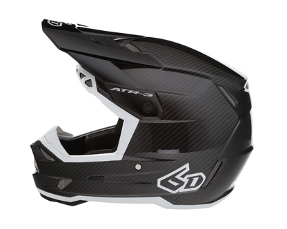 6D ATR-3 SOLID GLOSS BLACK/WHITE HELMET