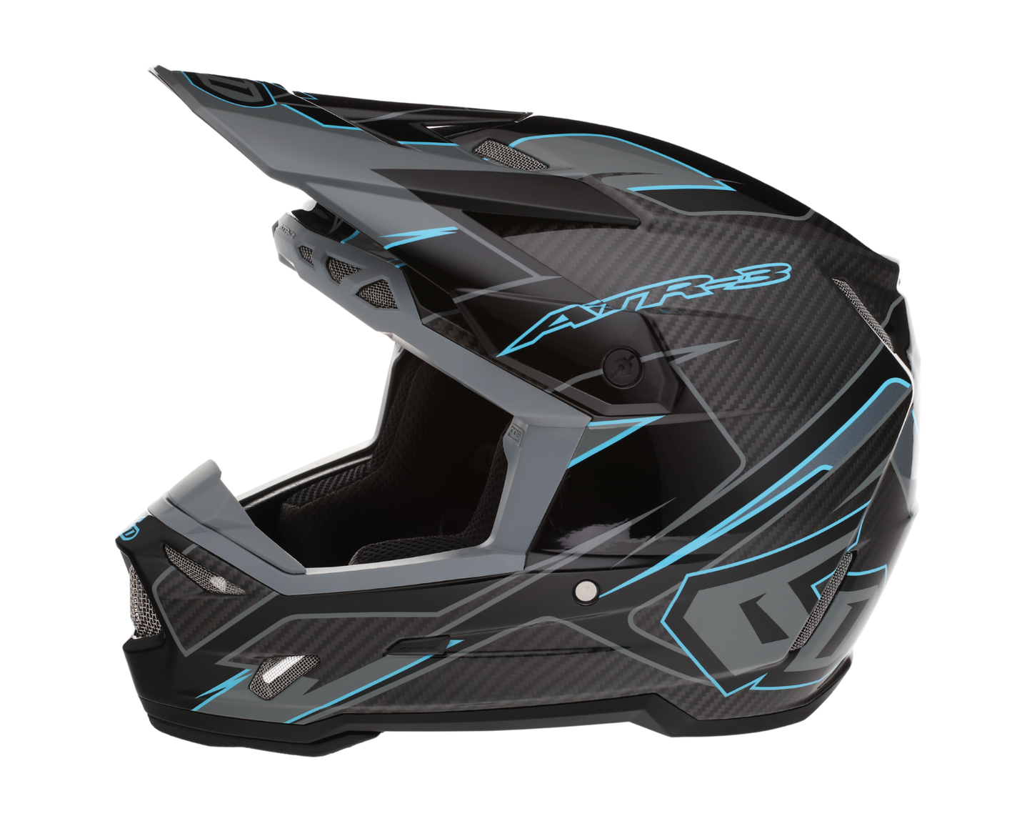 6D ATR-3 REFLEX GLOSS BLACK CYAN HELMET