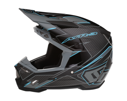 6D ATR-3 REFLEX GLOSS BLACK CYAN HELMET