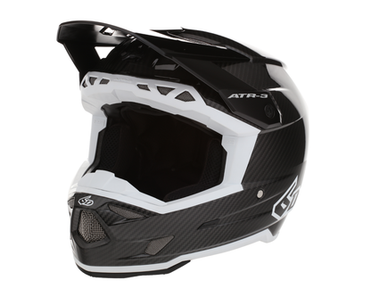 6D ATR-3 SOLID GLOSS BLACK/WHITE HELMET